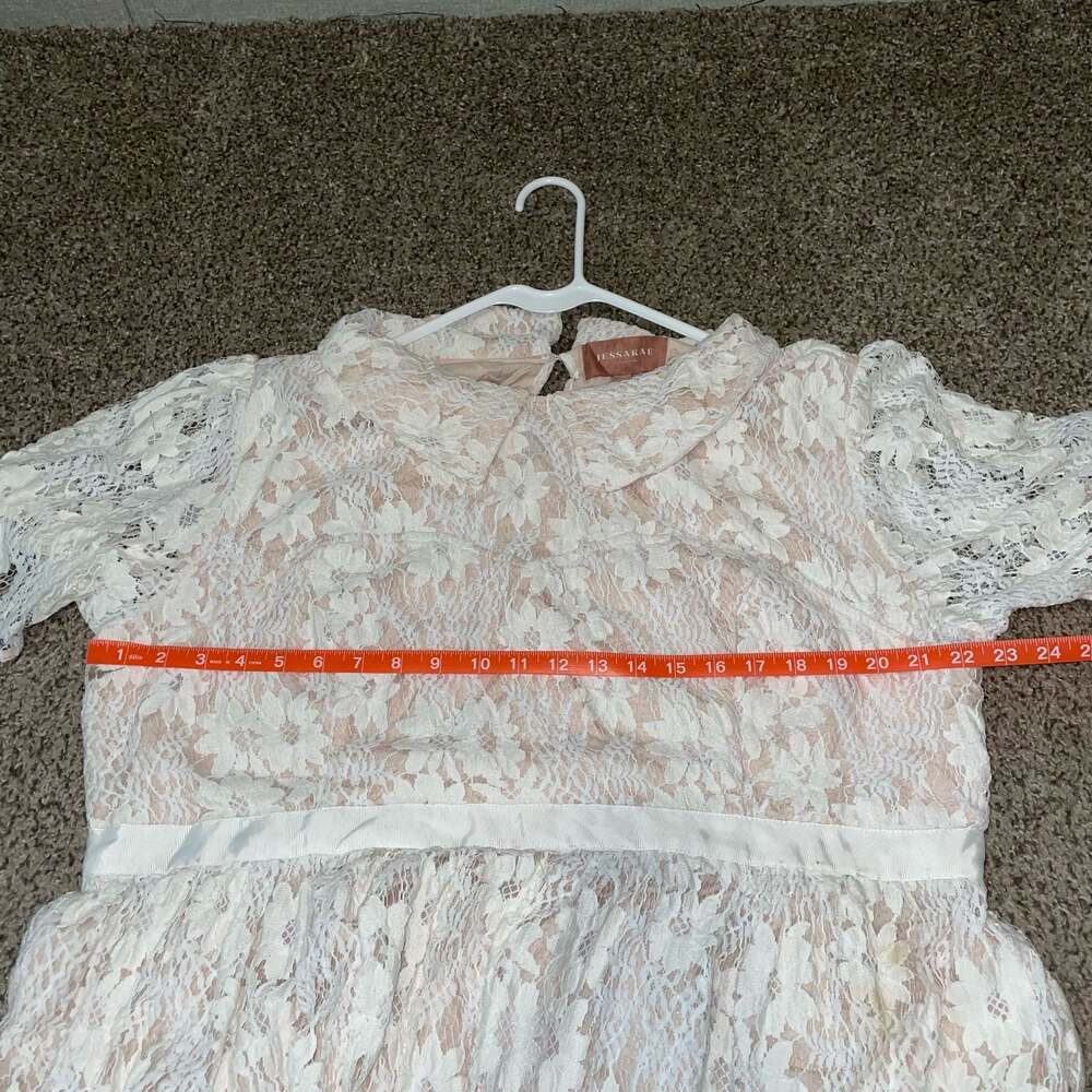 JessaKae Collection Floral Lace Peter Pan Collar Midi Dress - Picture 7 of 12